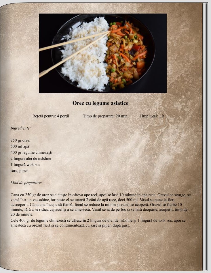 Orezul cu legume asiatice