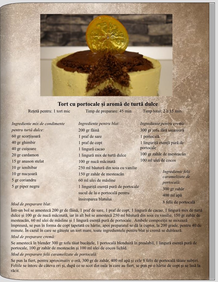 Tort cu portocale și aromă de turtă dulce