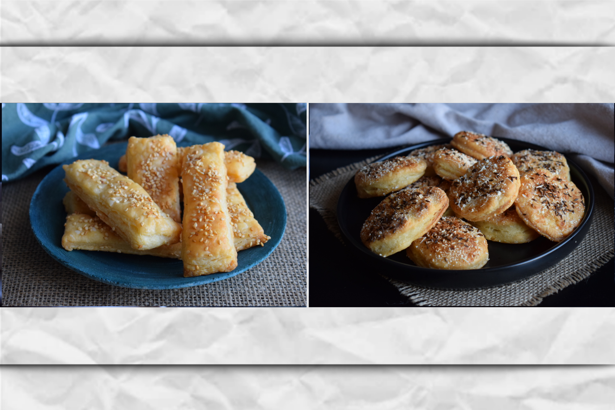 Saleuri vegane cu susan și Pogăci cu chimen