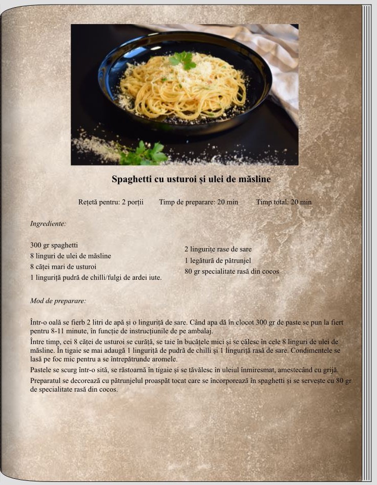 Spaghetti cu usturoi și ulei de măsline