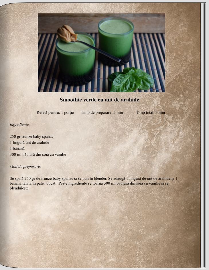 Smoothie verde cu unt de arahide