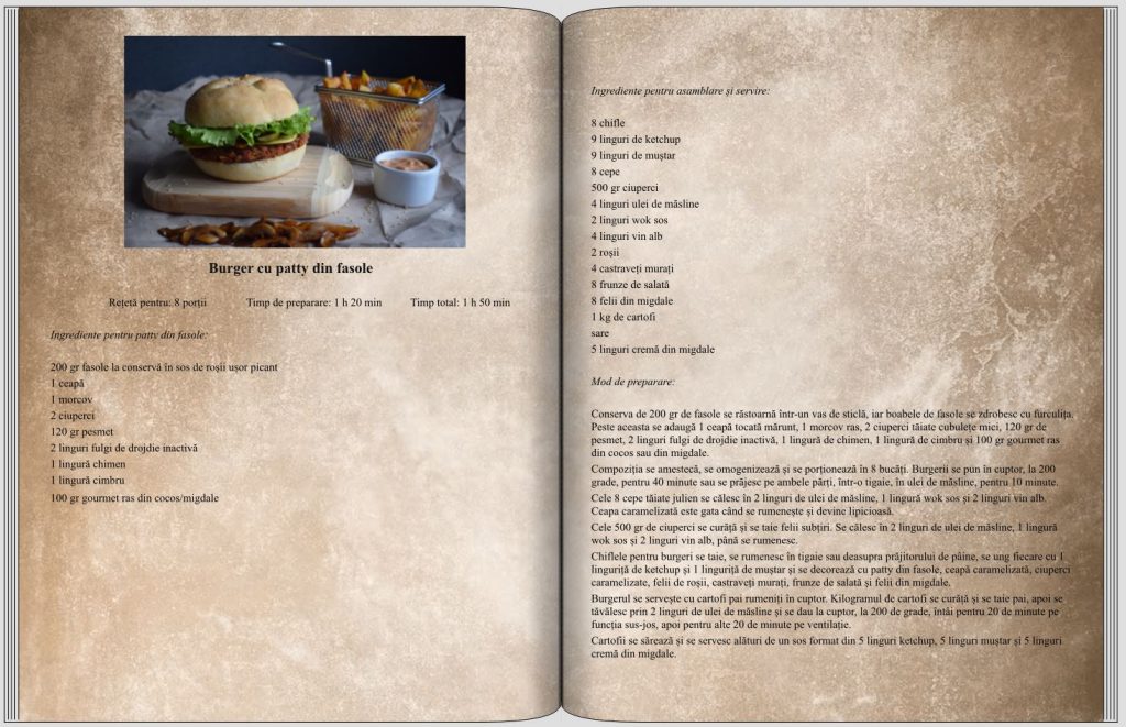 Burger cu patty din fasole - Rețete delicioase, vegane pentru unii, de post pentru alții – Corina Marinescu