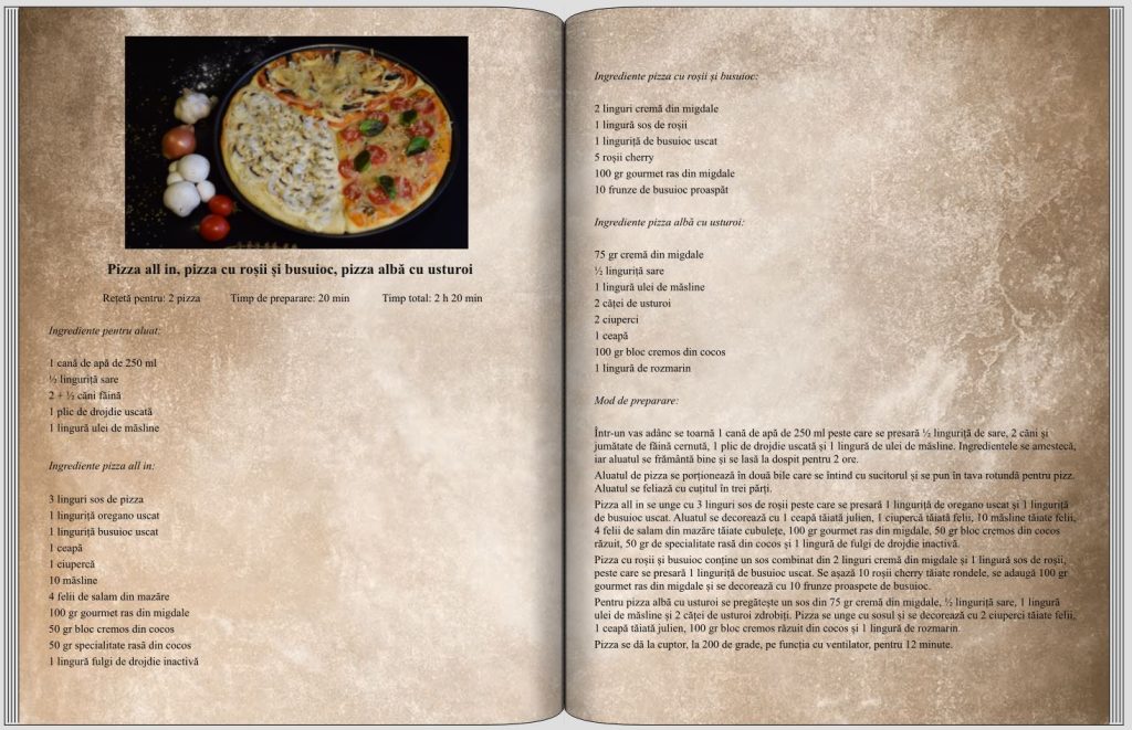 Pizza all in, pizza cu roșii și busuioc, pizza albă cu usturoi - Fast Food - Rețete delicioase, vegane pentru unii, de post pentru alții – Corina Marinescu
