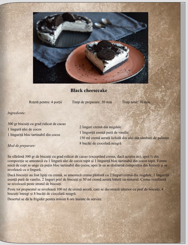 Black cheesecake - Deserturi - Rețete delicioase, vegane pentru unii, de post pentru alții – Corina Marinescu
