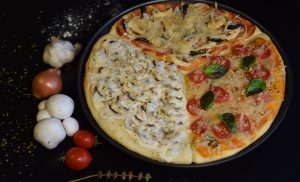 Pizza all in, pizza cu roșii și busuioc, pizza albă cu usturoi