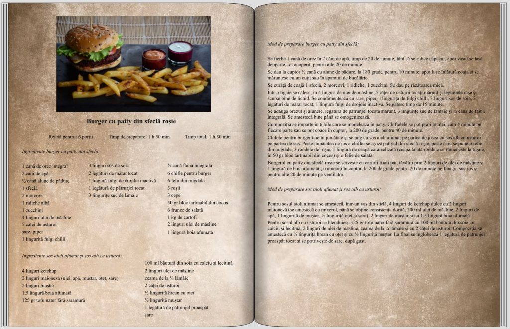 Burger cu patty din sfeclă roșie - Fast Food