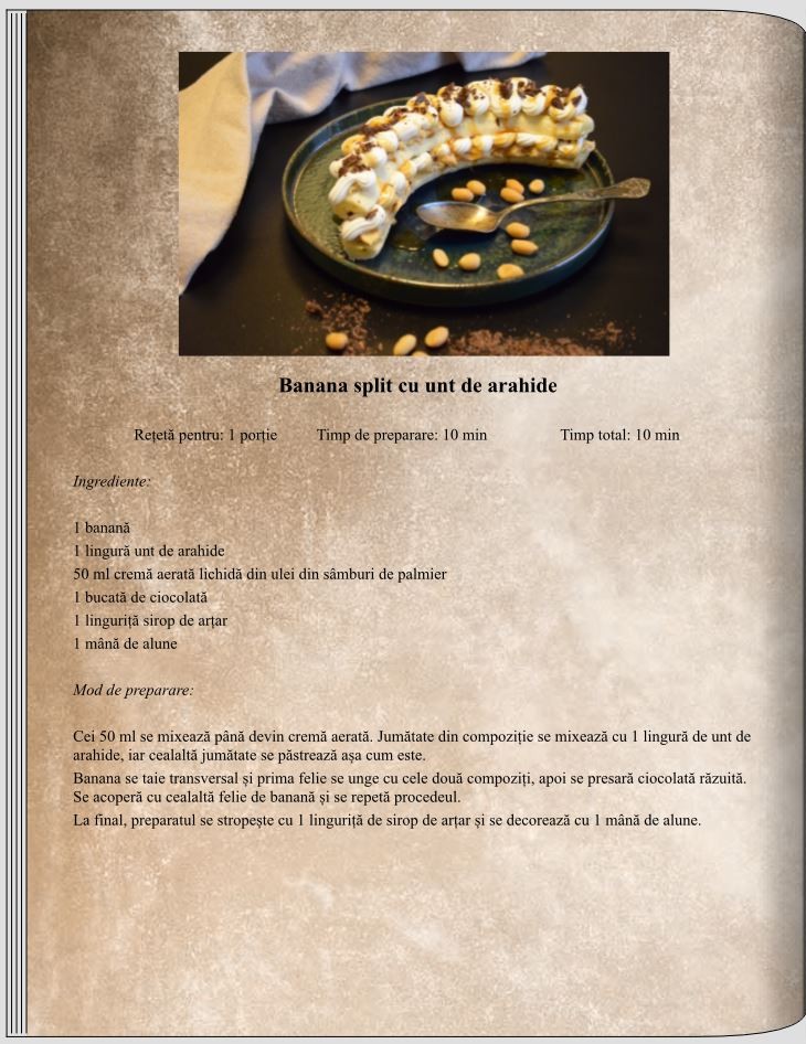 Banana split cu unt de arahide