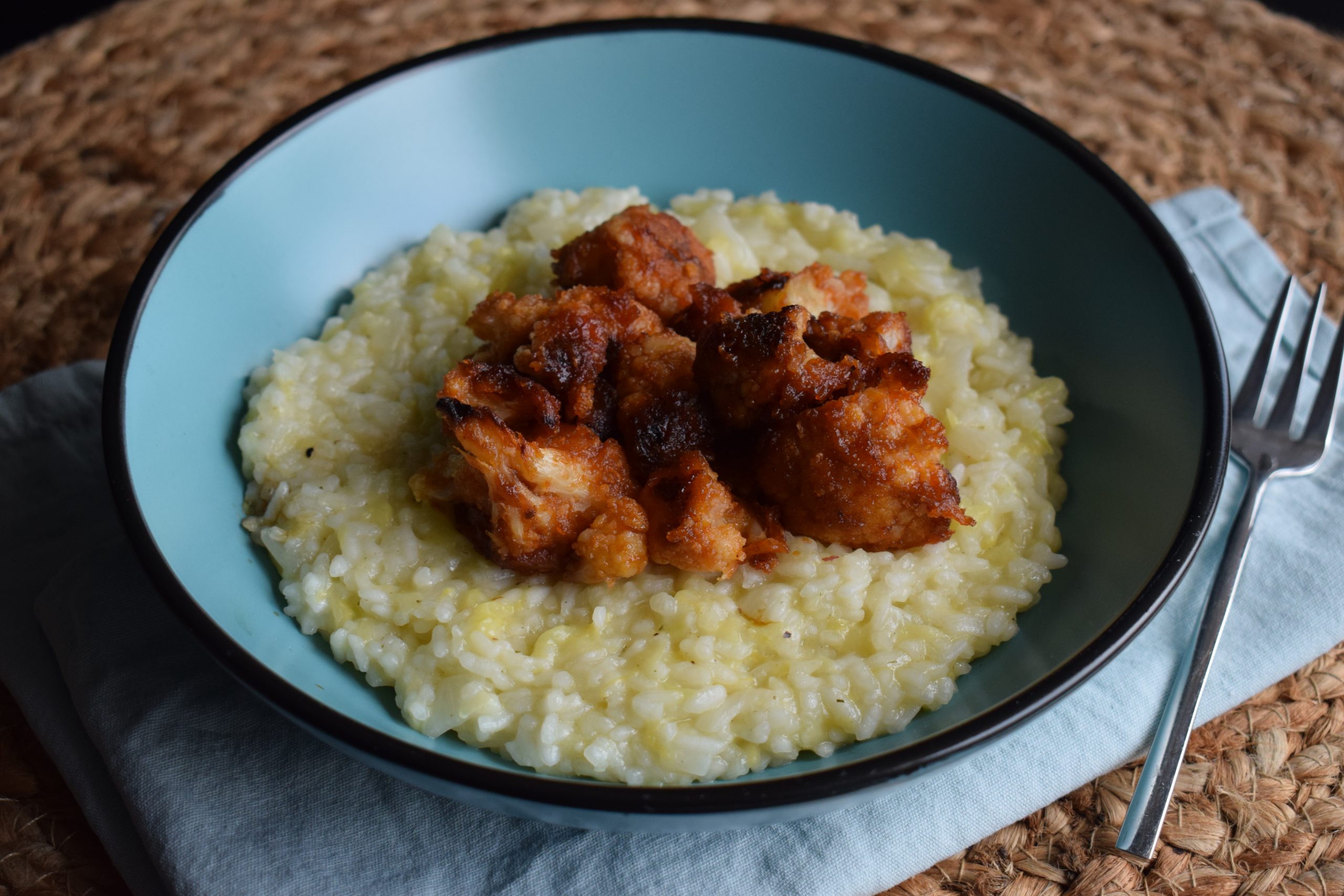 Risotto cu dovleac și sticky conopidă