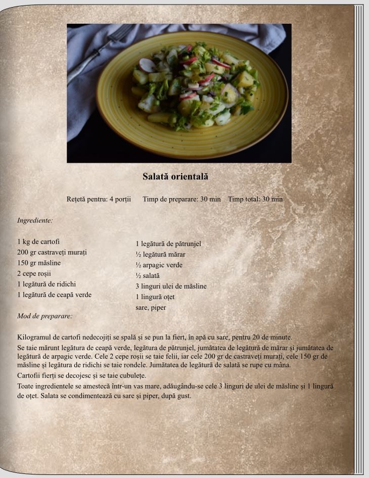 Salată orientală - Salate -Rețete delicioase, vegane pentru unii, de post pentru alții – Corina Marinescu