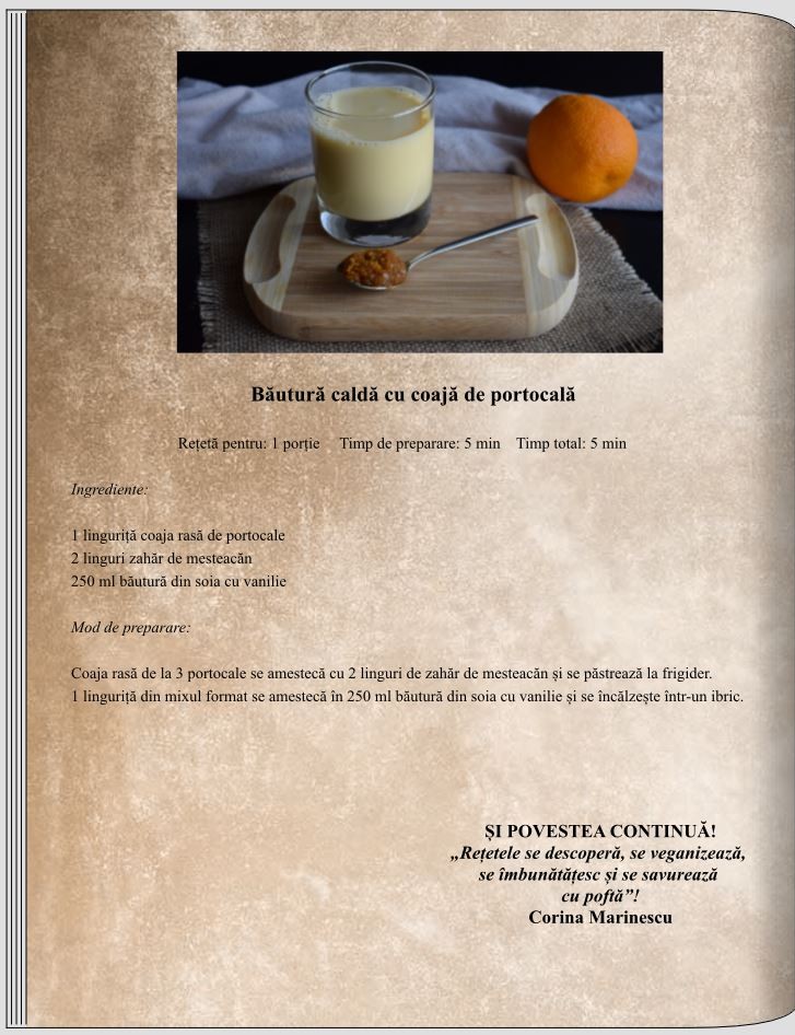 Băutură caldă cu coajă de portocală