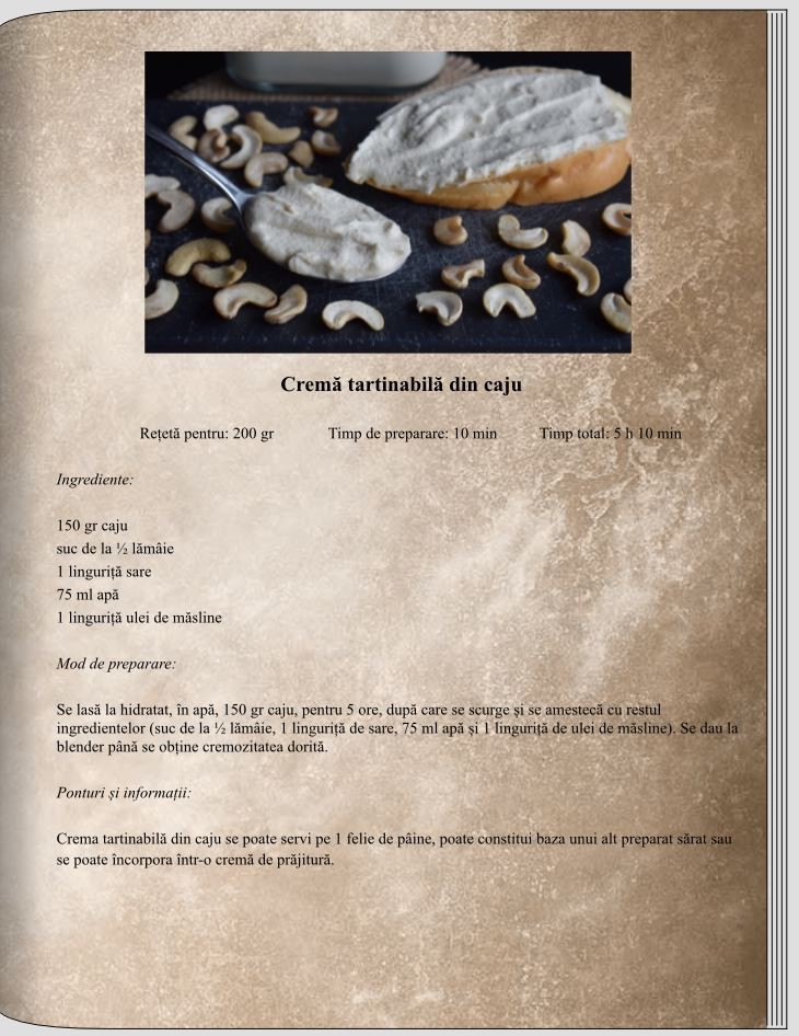 Cremă tartinabilă din caju