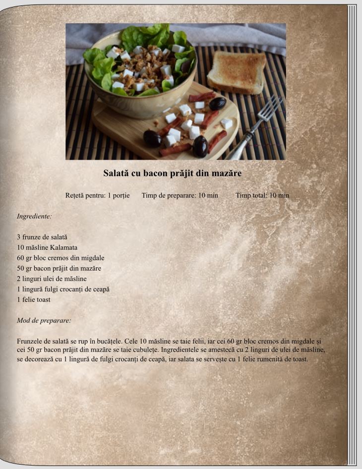 Salată cu bacon prăjit din mazăre