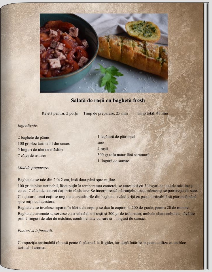 Salată de roșii cu baghetă fresh