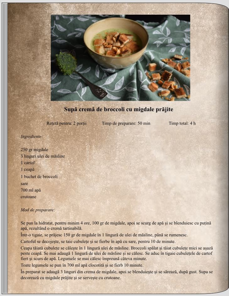 Supă cremă de broccoli