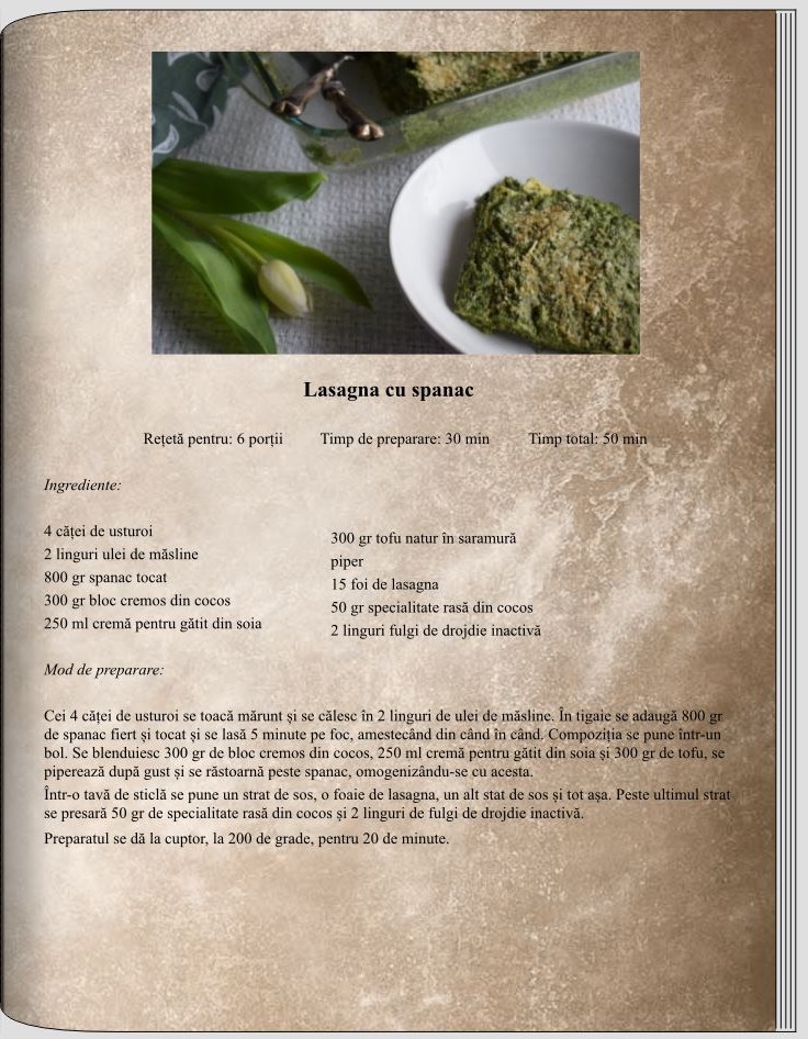 Lasagna cu spanac