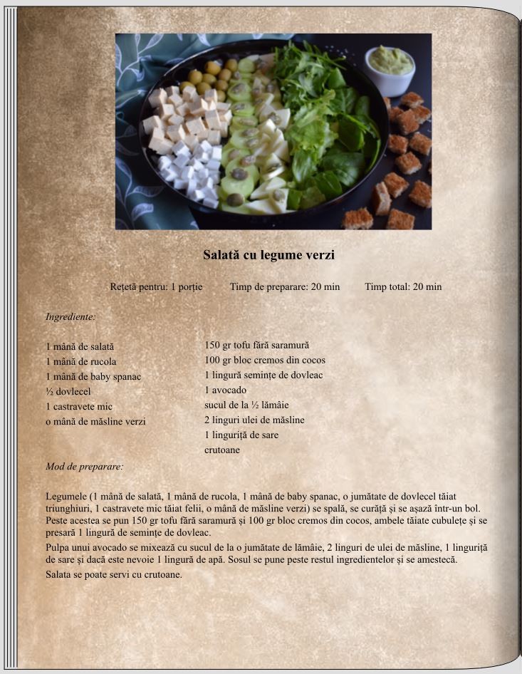 Salată cu legume verzi