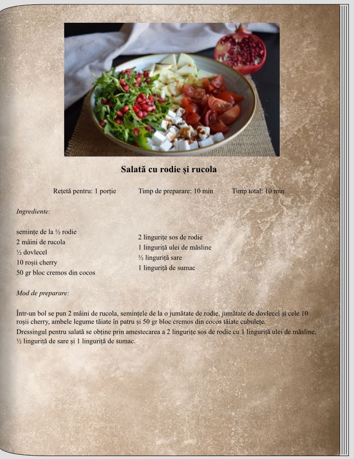 Salată cu rodie și rucola