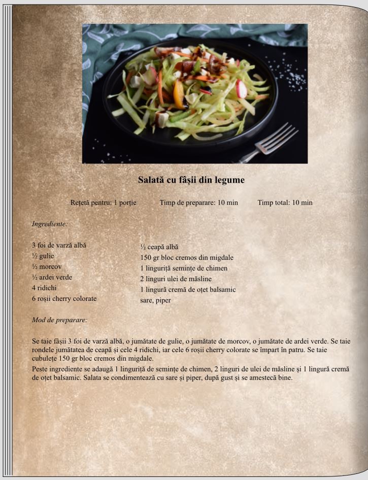 Salată spaghetti din legume si sos din avocado