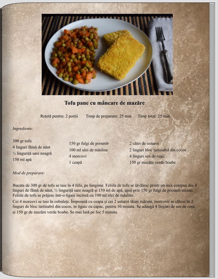 Tofu pane cu mâncare de mazăre