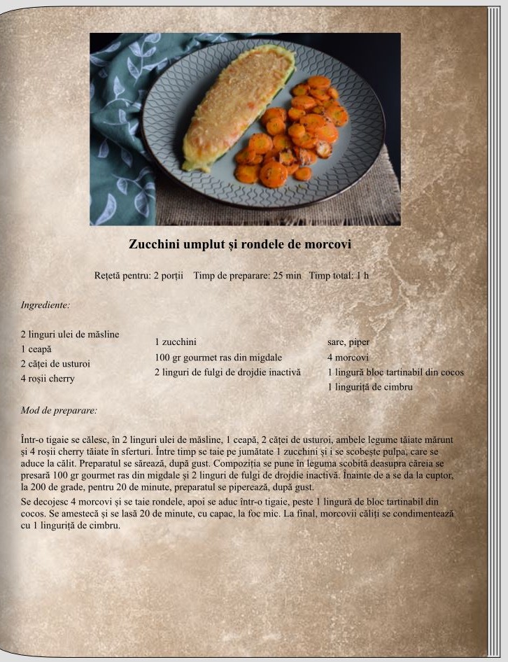 Zucchini umplut și rondele de morcovi